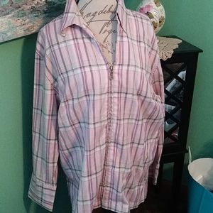 Cato Pink Plaid Blouse/Jacket Size 18/20W